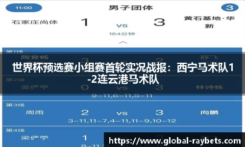 世界杯预选赛小组赛首轮实况战报：西宁马术队1-2连云港马术队